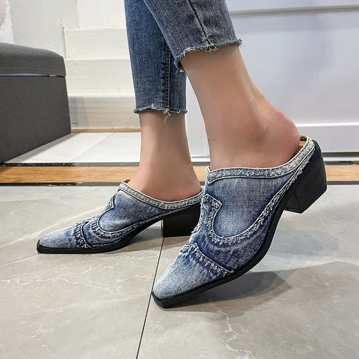 Damer Eleganta Mules med Modernt Jeansdesign och Bekväm Klack Mirla-Eva Jonsson