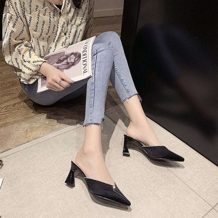 Damer Eleganta Mules med Spetsig Tåområde och Snygg Glans Mirla-Eva Jonsson