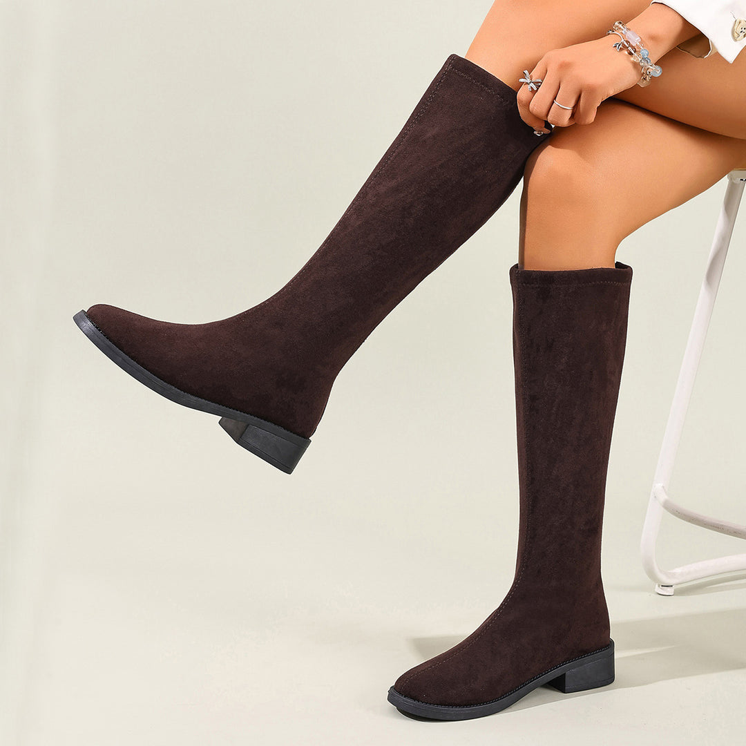 Damer Eleganta Overknee-stövlar av mjuk mocka Mirla-Eva Jonsson
