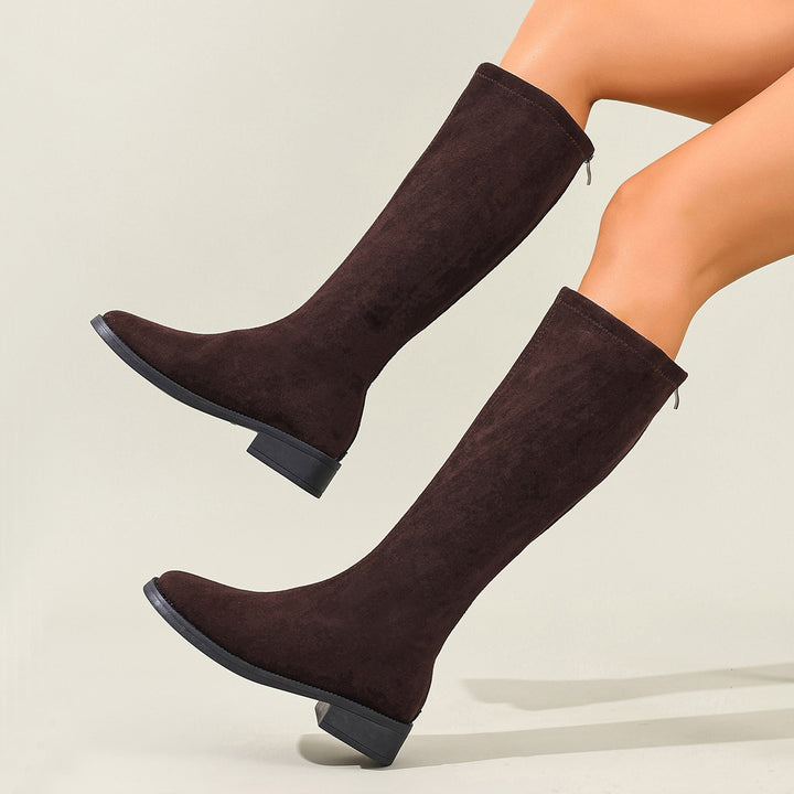 Damer Eleganta Overknee-stövlar av mjuk mocka Mirla-Eva Jonsson