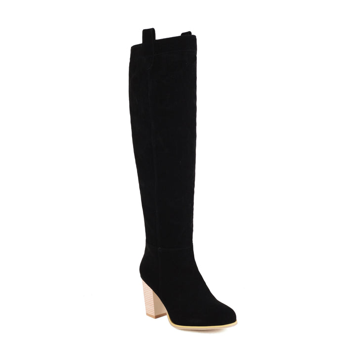 Damer Eleganta Overknee-stövlar med blockklack Mirla-Eva Jonsson