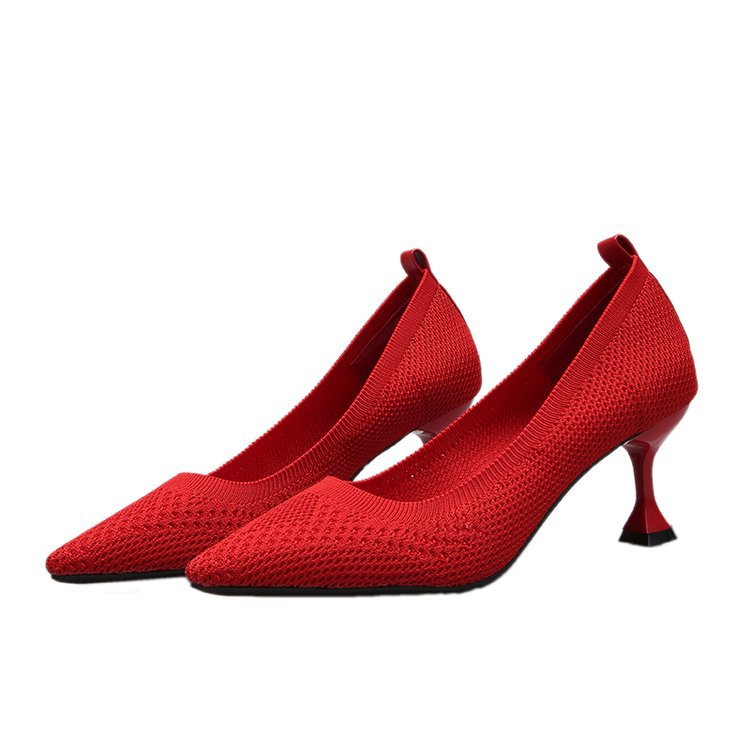Damer Eleganta Pumps med Innovativt Stickdesig och Hög Klack Mirla-Eva Jonsson
