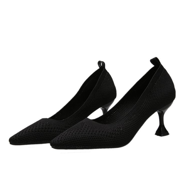 Damer Eleganta Pumps med Innovativt Stickdesig och Hög Klack Mirla-Eva Jonsson