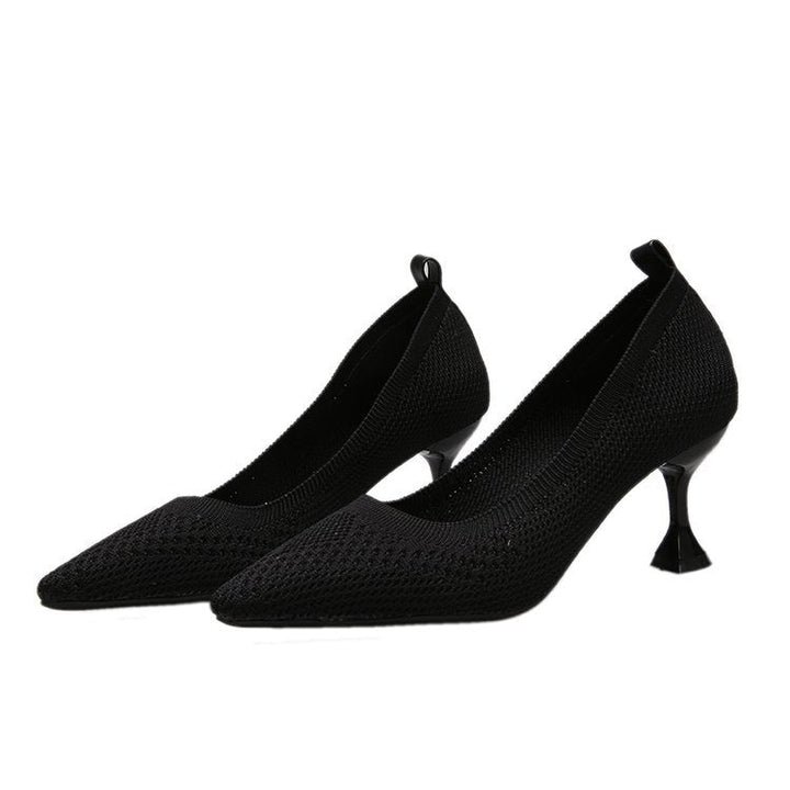 Damer Eleganta Pumps med Innovativt Stickdesig och Hög Klack Mirla-Eva Jonsson