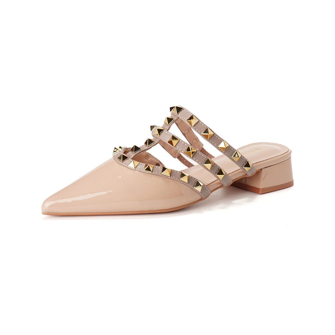 Damer Eleganta Slingback-Pantoletter med Diamantprydd Rem och Bekväm Klack Mirla-Eva Jonsson