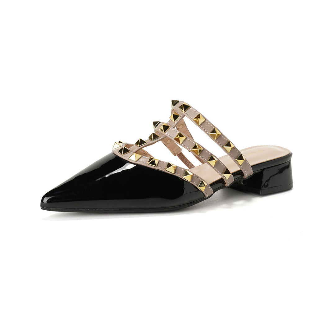 Damer Eleganta Slingback-Pantoletter med Diamantprydd Rem och Bekväm Klack Mirla-Eva Jonsson