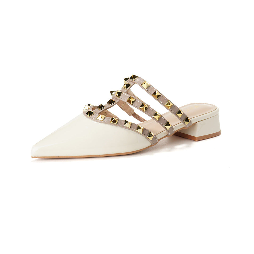 Damer Eleganta Slingback-Pantoletter med Diamantprydd Rem och Bekväm Klack Mirla-Eva Jonsson