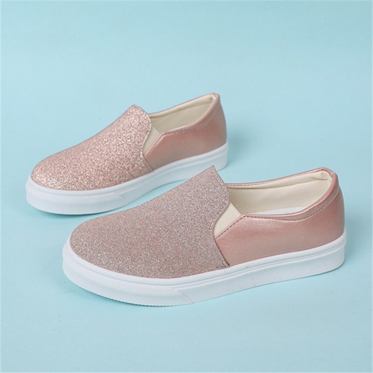 Damer Eleganta Slip-On Sneakers med Glittrande Yta och Halkfri Sula Mirla-Eva Jonsson