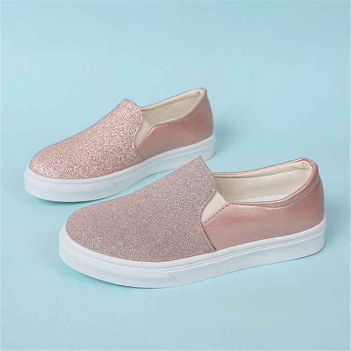 Damer Eleganta Slip-On Sneakers med Glittrande Yta och Halkfri Sula Mirla-Eva Jonsson