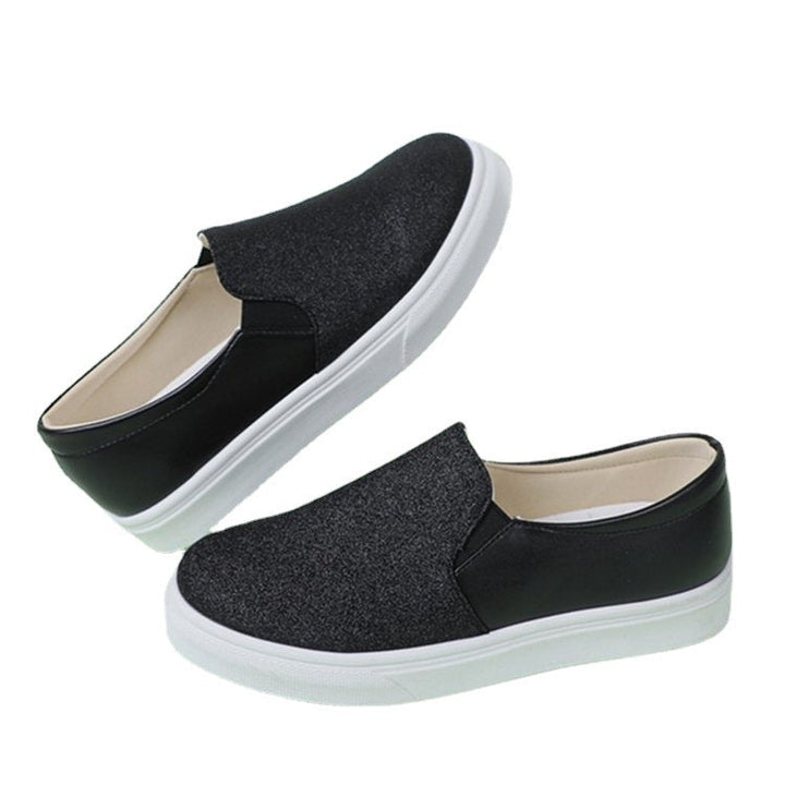 Damer Eleganta Slip-On Sneakers med Glittrande Yta och Halkfri Sula Mirla-Eva Jonsson