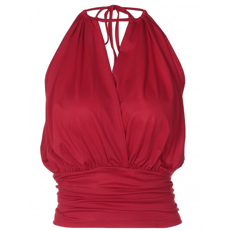 Damer Eleganta Spaghetti-barande topp med raffinerad drapering Mirla-Eva Jonsson