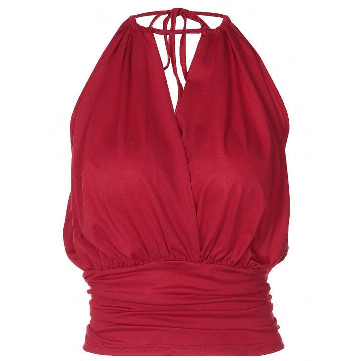 Damer Eleganta Spaghetti-barande topp med raffinerad drapering Mirla-Eva Jonsson