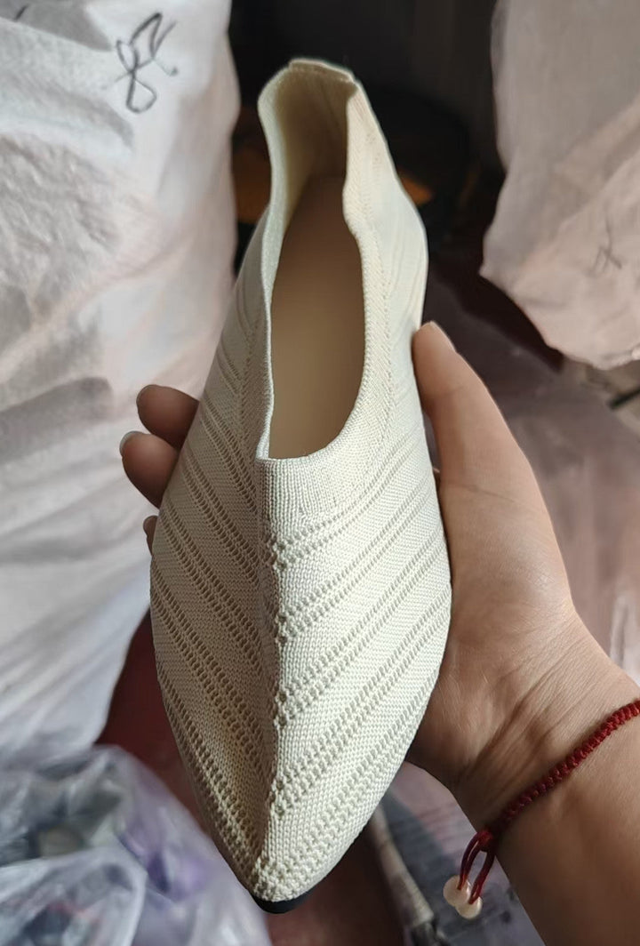 Damer Eleganta Spets Ballerinas med Mode Stickdesign Mirla-Eva Jonsson