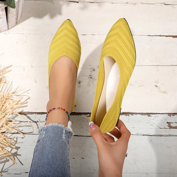 Damer Eleganta Spets Ballerinas med Mode Stickdesign Mirla-Eva Jonsson