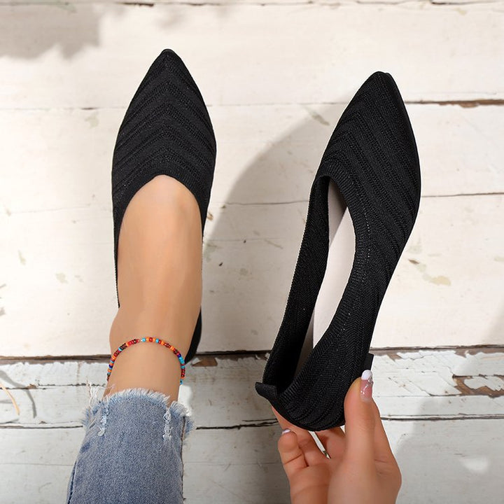 Damer Eleganta Spets Ballerinas med Mode Stickdesign Mirla-Eva Jonsson