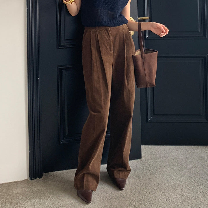 Damer Eleganta Vida Cordbyxor med Hög midja-Eva Jonsson