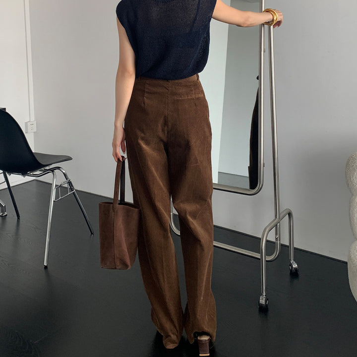 Damer Eleganta Vida Cordbyxor med Hög midja-Eva Jonsson