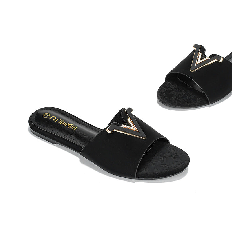 Damer Eleganta och Bekväma Slides med Smyckesdetalj Mirla-Eva Jonsson