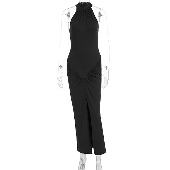 Damer Eleganta omslagklänning med hög slits och detaljälskad rynkad design Mirla-Eva Jonsson