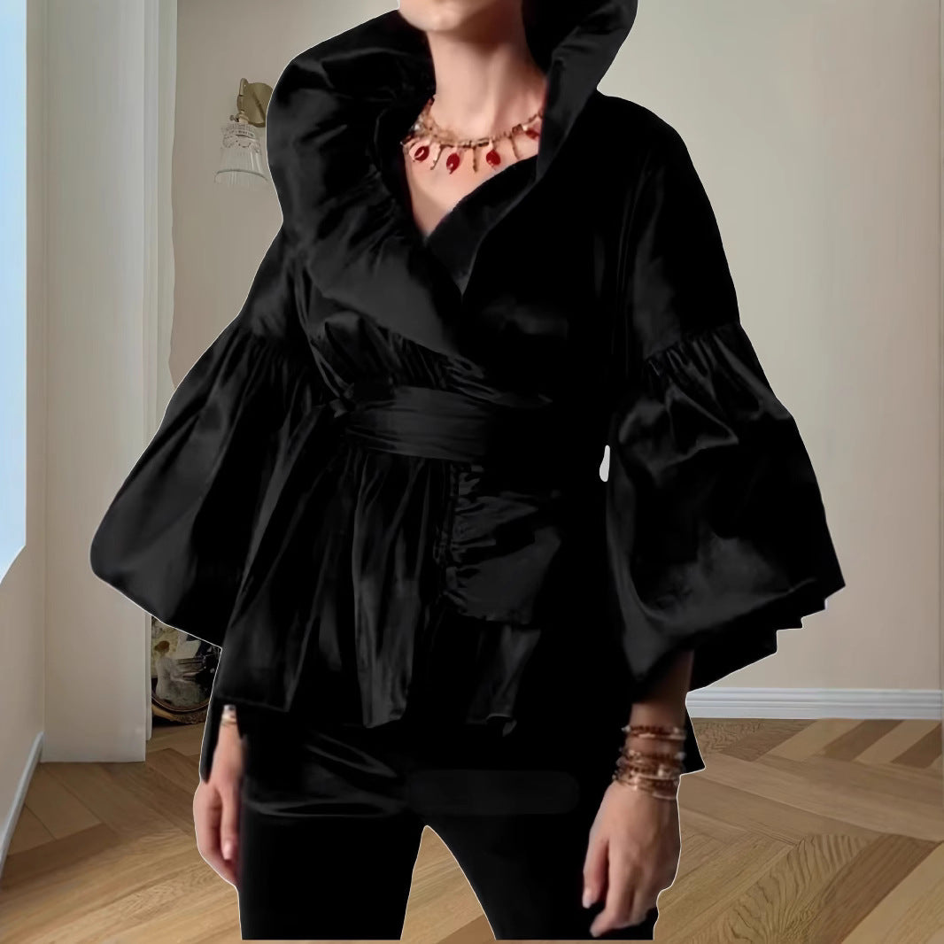Damer Eleganta omslagsjacka med voluminösa ärmar och modern krage Eva Jonsson-Eva Jonsson