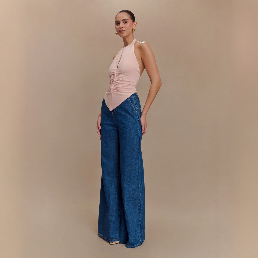 Damer Eleganta volangstopp med högkragigt design Mirla-Eva Jonsson