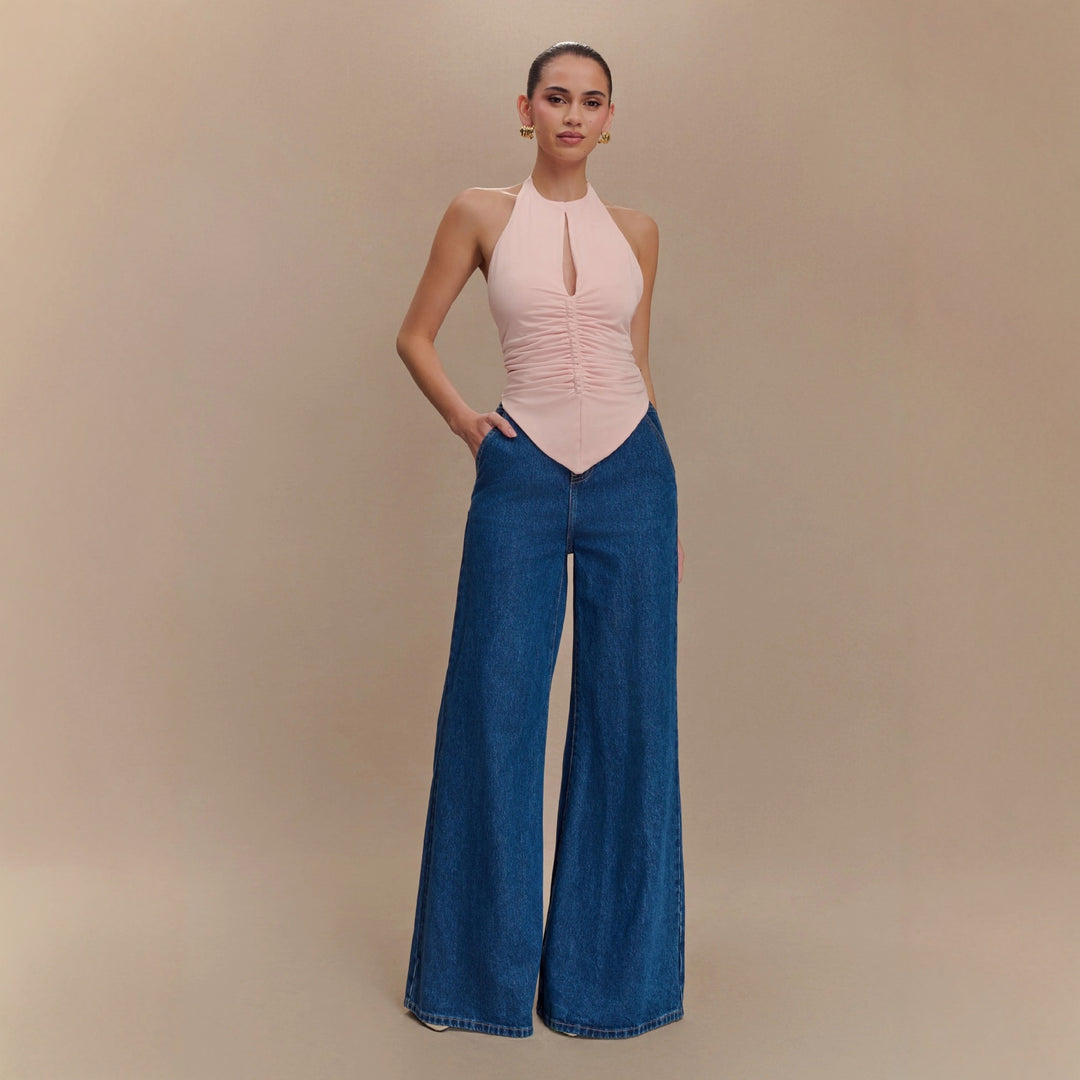 Damer Eleganta volangstopp med högkragigt design Mirla-Eva Jonsson