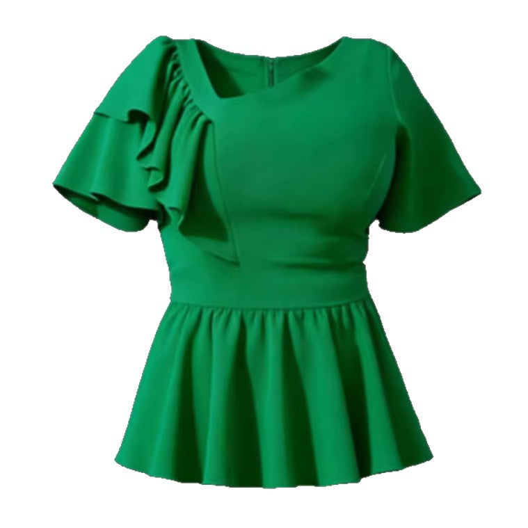 Damer Elegantly cut blouse with voluminous ruffle details Mirla-Eva Jonsson
