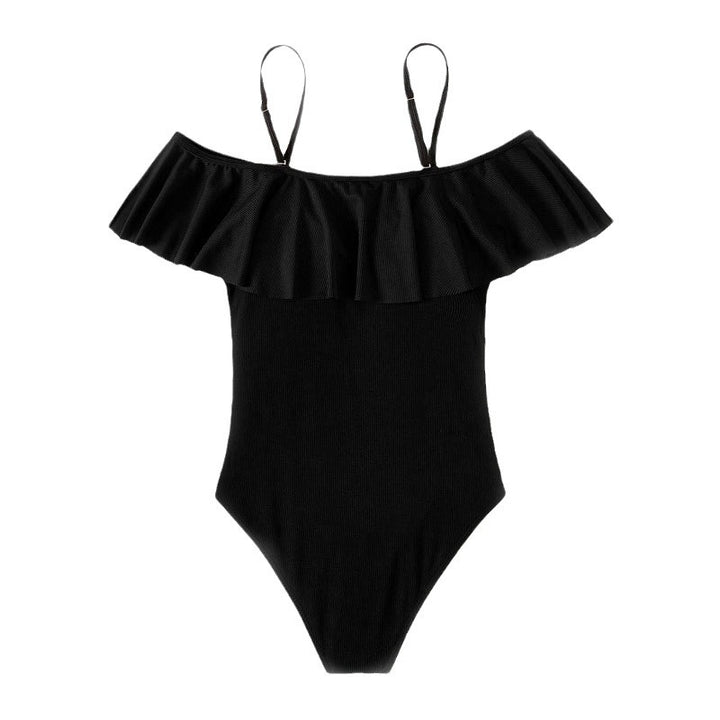 Damer En-delad baddräkt med elegant volangdetalj Mirla-Eva Jonsson