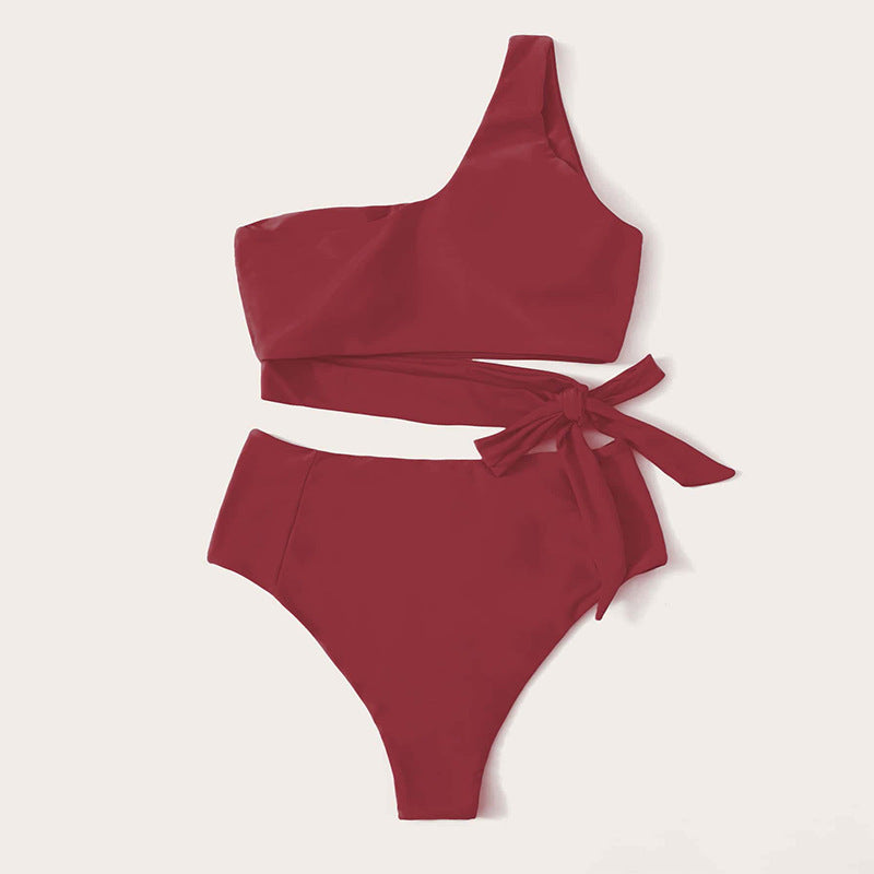 Damer Ensidig Bikiniset med innovativt Vidhängningsdesign och hög midjeskärning Mirla-Eva Jonsson