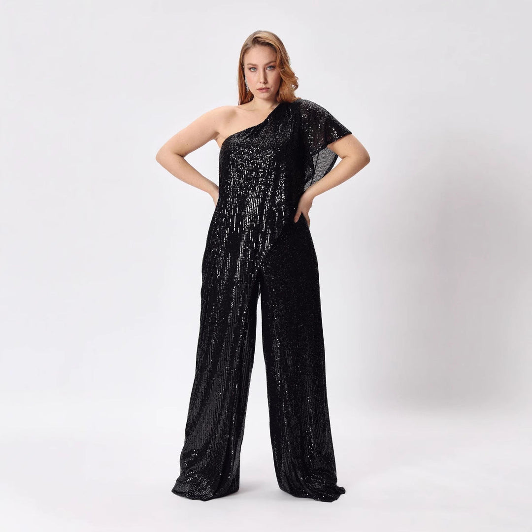 Damer Ensidig Paillett Jumpsuit med Vid Byxa Mirla-Eva Jonsson