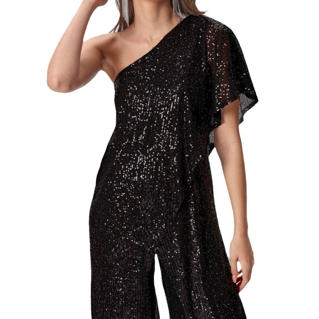 Damer Ensidig Paillett Jumpsuit med Vid Byxa Mirla-Eva Jonsson