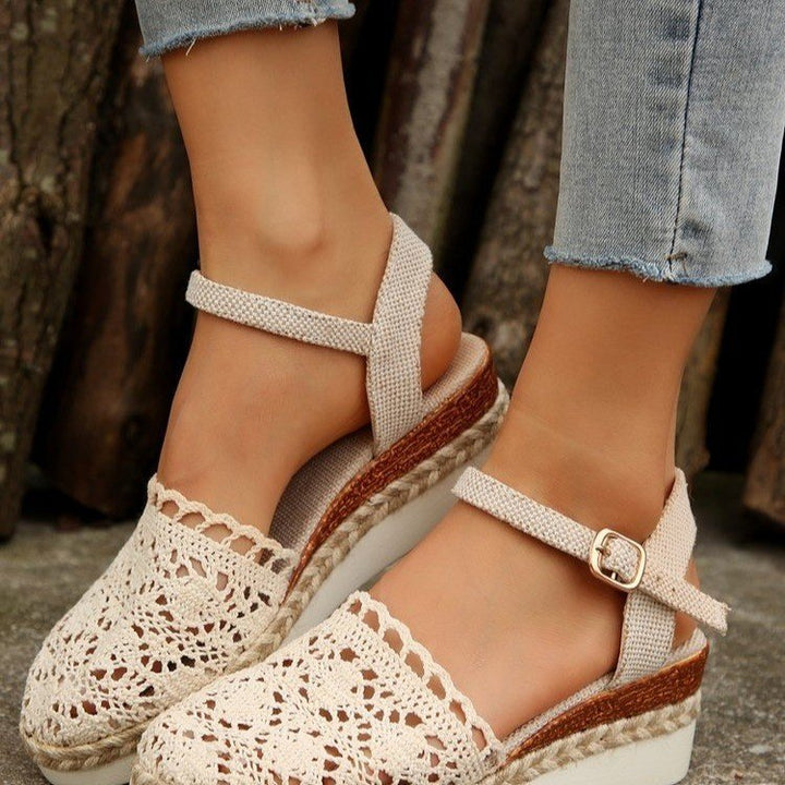 Damer Espadriller med Filigran Häkla-Utseende och Bekväm Fotbädd Mirla-Eva Jonsson