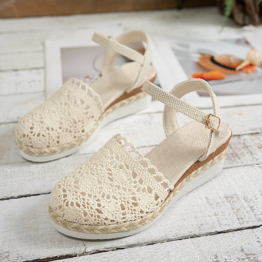 Damer Espadrilles med Raffinerad Virkad Design och Rutschfast Sula Mirla-Eva Jonsson