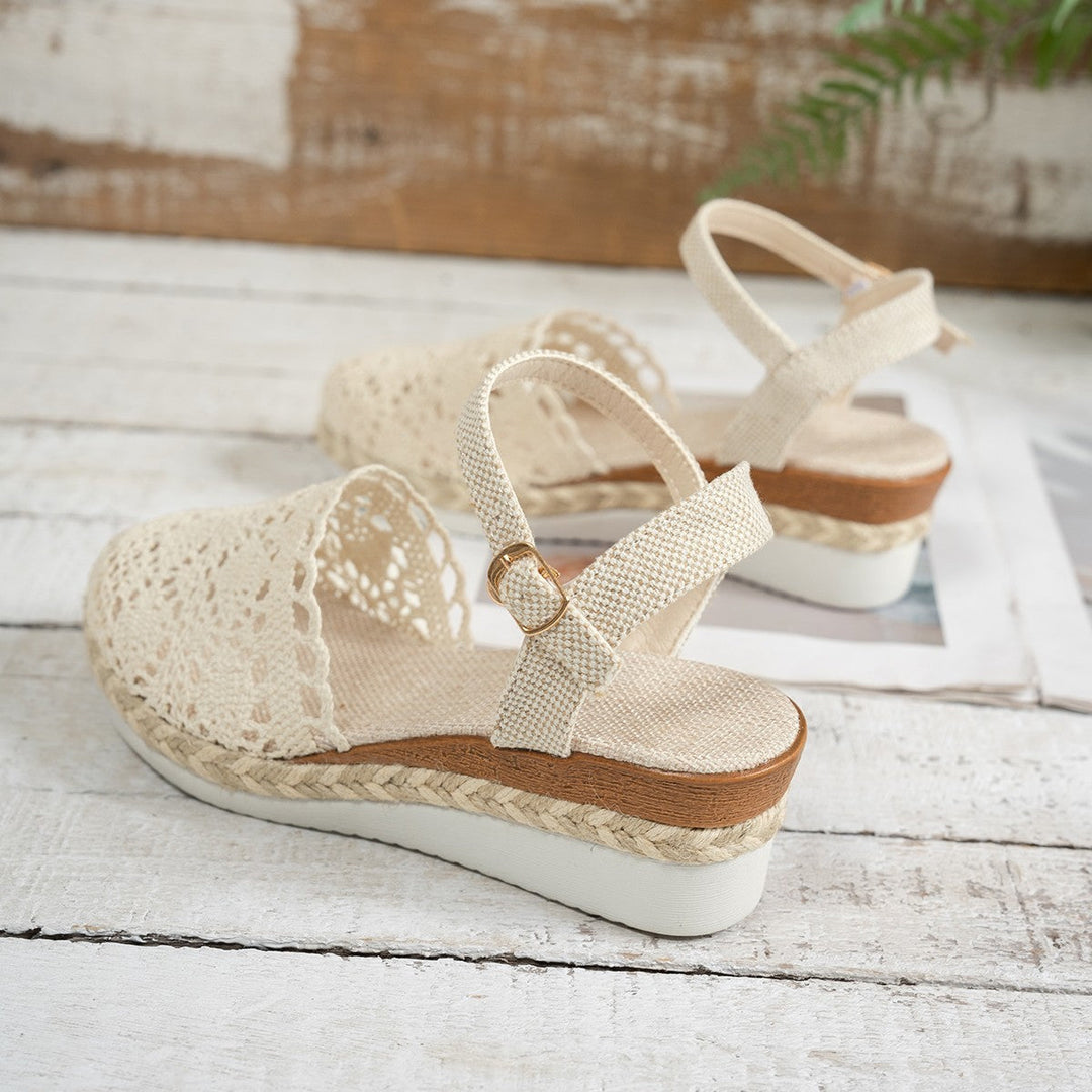 Damer Espadrilles med Raffinerad Virkad Design och Rutschfast Sula Mirla-Eva Jonsson