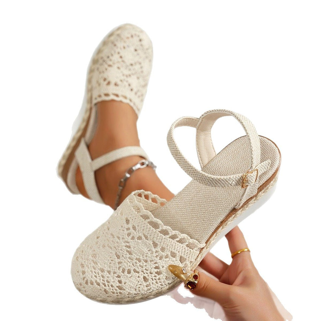 Damer Espadrilles med Raffinerad Virkad Design och Rutschfast Sula Mirla-Eva Jonsson
