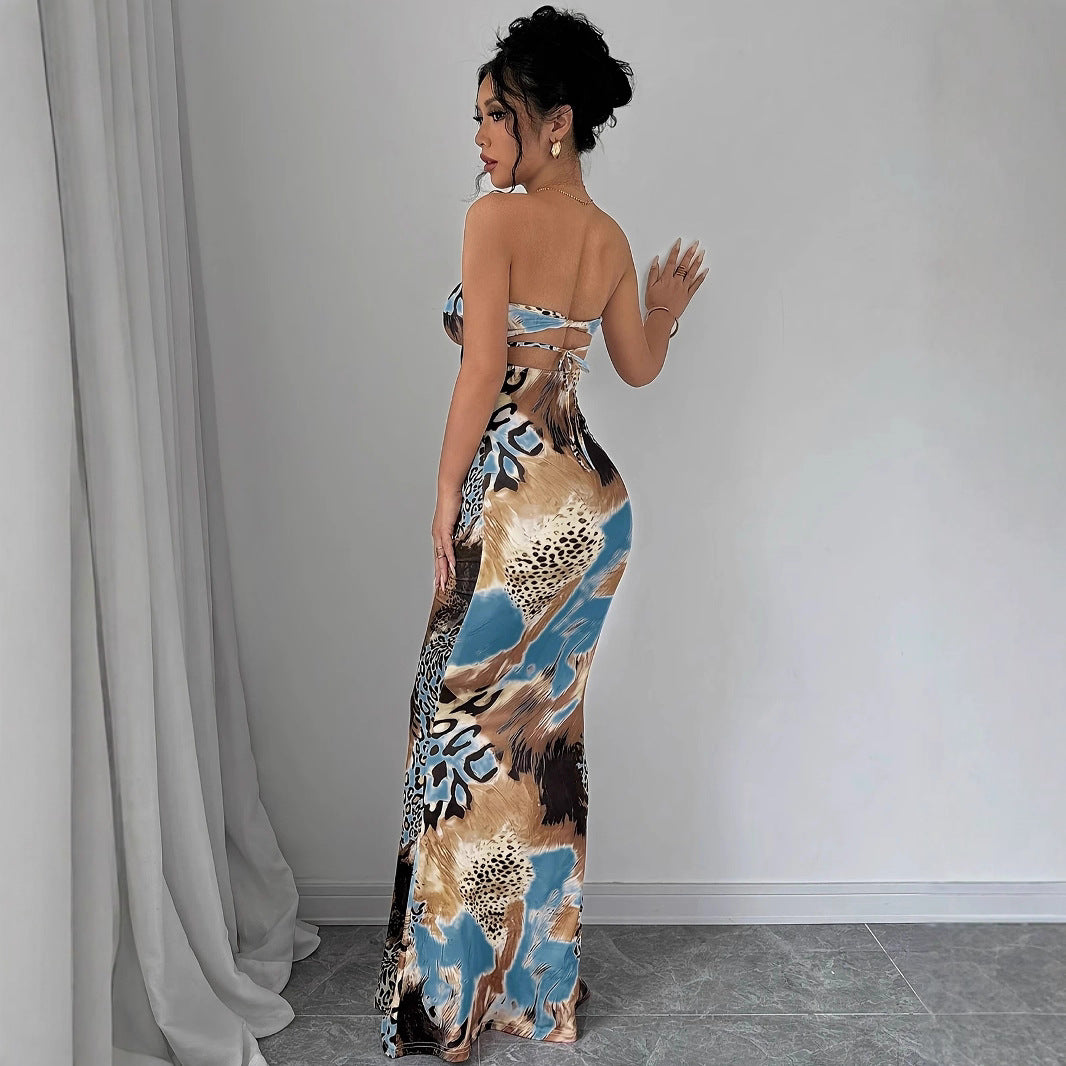 Damer Etuiklänning med strapless design och djurmönster Eva Jonsson-Eva Jonsson