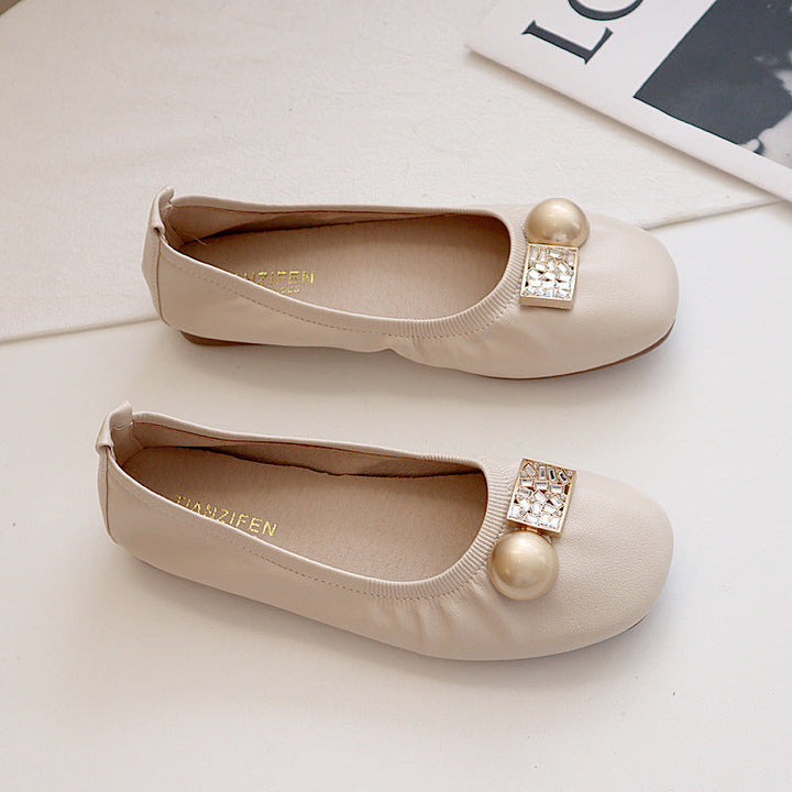 Damer Fällbara ballerinas med rosett och halkfri sula Mirla-Eva Jonsson