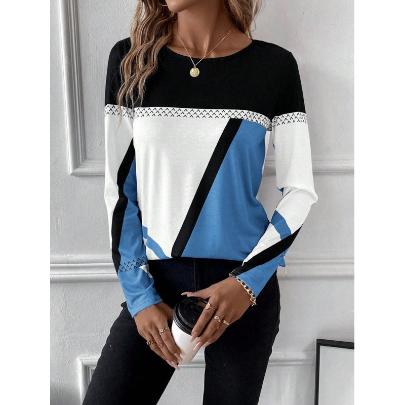 Damer Fashion Långärmad T-shirt med grafiskt mönster Mirla-Eva Jonsson
