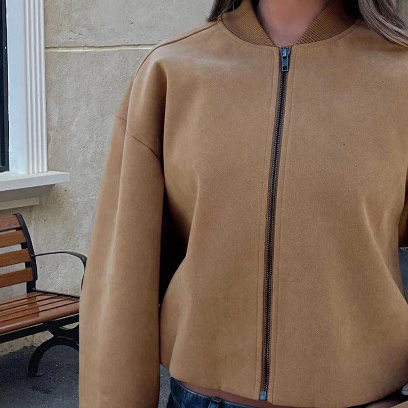 Damer Fashion kortskuren lammskinnjacka med voluminösa ärmar Mirla-Eva Jonsson
