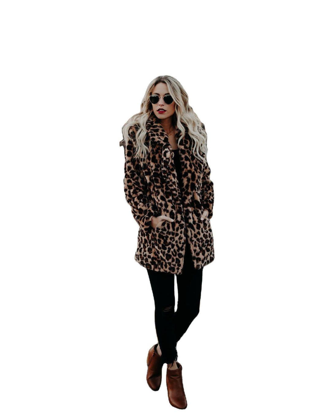 Damer Fashionabel Konstpälsfoder med Leopardsmönster och elegant skärning Eva Jonsson-Eva Jonsson