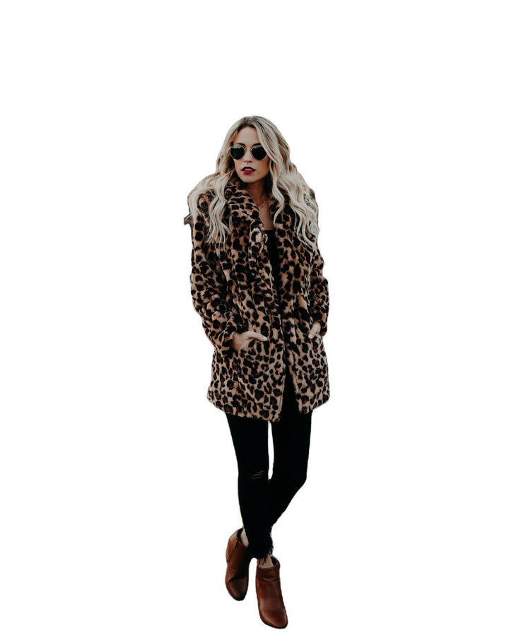 Damer Fashionabel Konstpälsfoder med Leopardsmönster och elegant skärning Eva Jonsson-Eva Jonsson