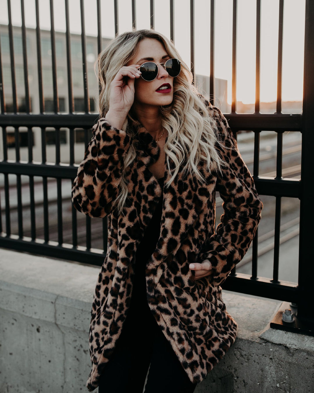 Damer Fashionabel Konstpälsfoder med Leopardsmönster och elegant skärning Eva Jonsson-Eva Jonsson