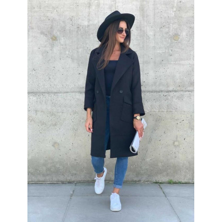 Damer Fashionabel Longblazer med djup revers och praktiska fickor Mirla-Eva Jonsson