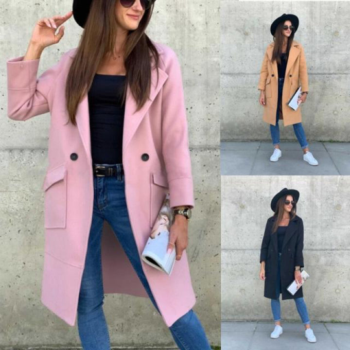 Damer Fashionabel Longblazer med djup revers och praktiska fickor Mirla-Eva Jonsson