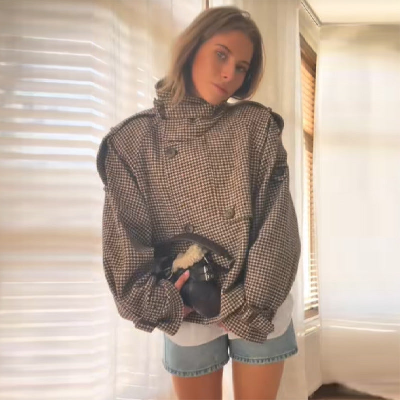 Damer Fashionabel Tweedjacka med dubbel knappslå och dekorativa detaljer Mirla-Eva Jonsson