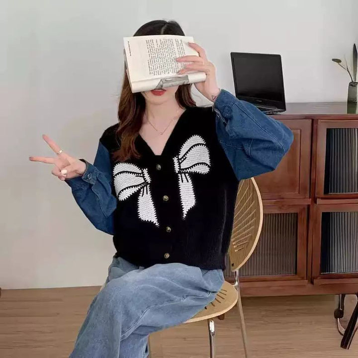 Damer Fashionable Cardigan med Dekorativ Bågbroderi Mirla-Eva Jonsson