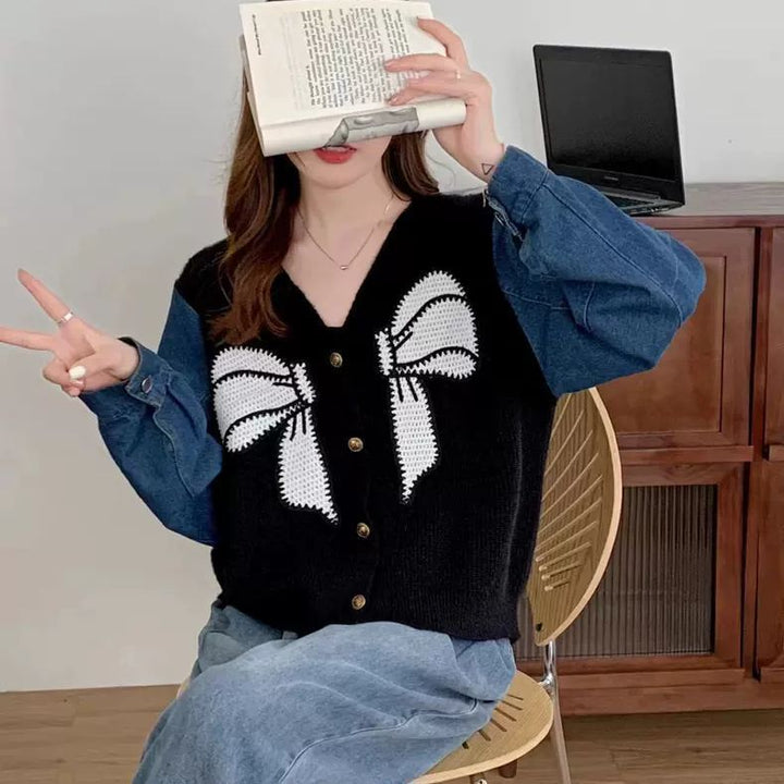 Damer Fashionable Cardigan med Dekorativ Bågbroderi Mirla-Eva Jonsson