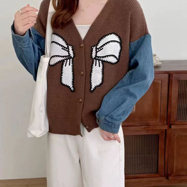 Damer Fashionable Cardigan med Dekorativ Bågbroderi Mirla-Eva Jonsson