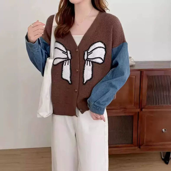 Damer Fashionable Cardigan med Dekorativ Bågbroderi Mirla-Eva Jonsson