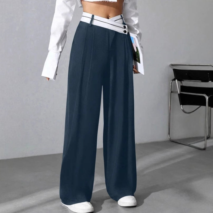 Damer Fashionable Palazzo-byxor med asymmetrisk midja Mirla-Eva Jonsson